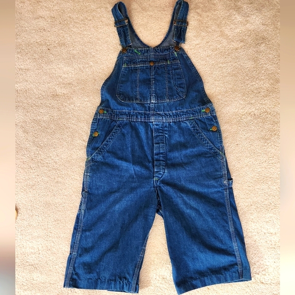 WASHINGTON DEE CEE 1970s SANFORIZED Denim Shorts Bib Overall Small/Medium VTG - Picture 3 of 10